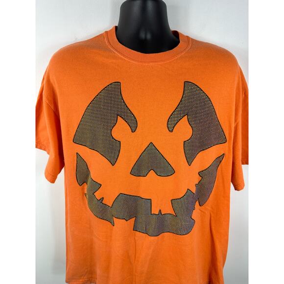 Y2K Jack O Lantern Halloween Graphic Tee Spooky Orange Size XL Jesse Pinkman - Picture 6 of 7